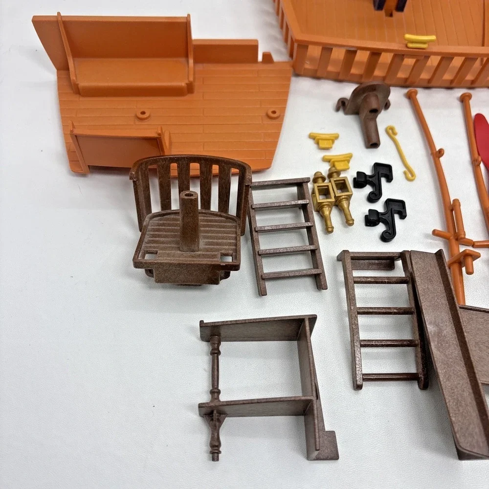 Vintage Playmobil Pirate Blue Ship Boat 5778 Parts Pieces 1978 Geobra Deck Sails